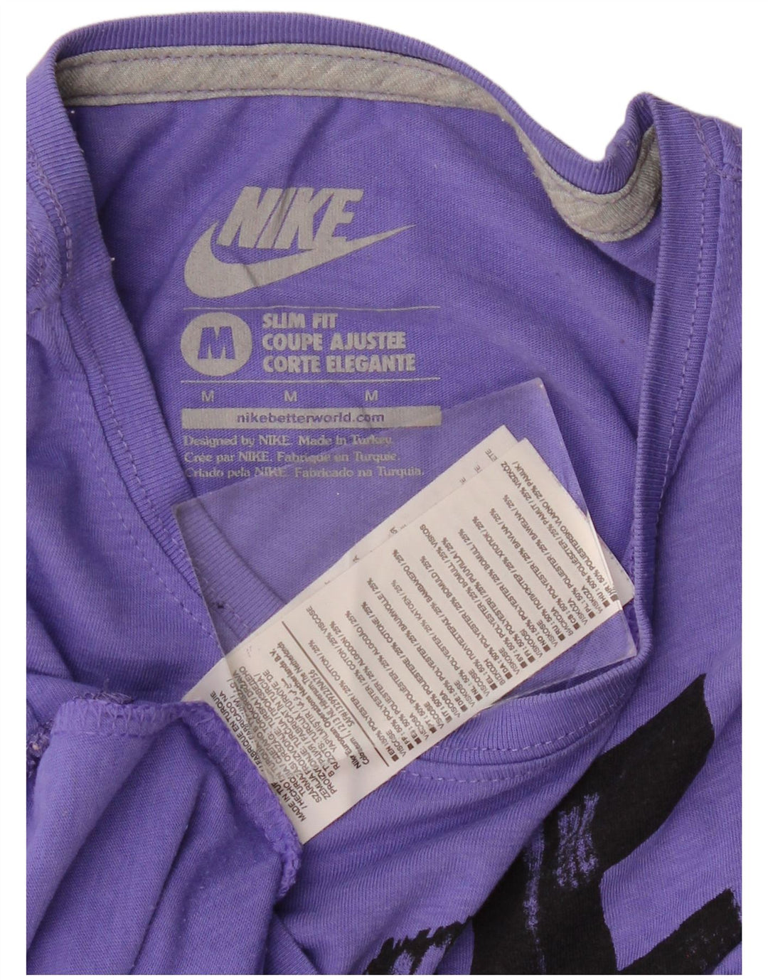 Camiseta feminina Nike Slim Fit Graphic UK 12 Médio Roxo Poliéster