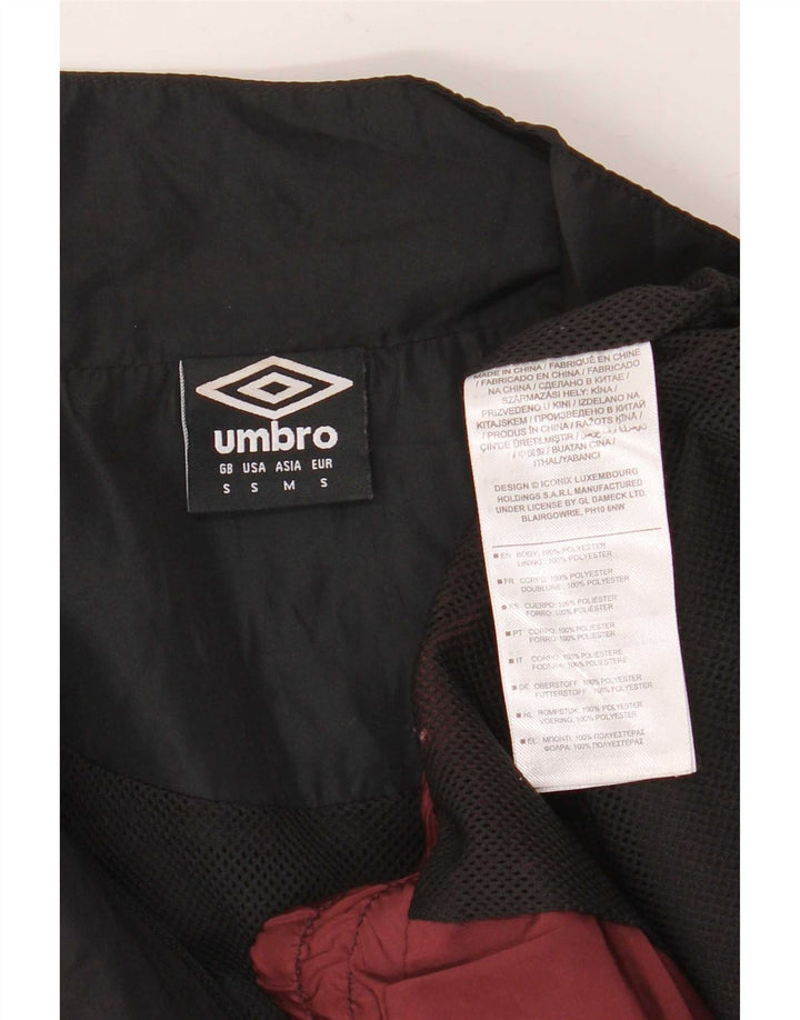 Jaqueta masculina de agasalho gráfico da Umbro, pequena, marrom, colorblock, poliéster