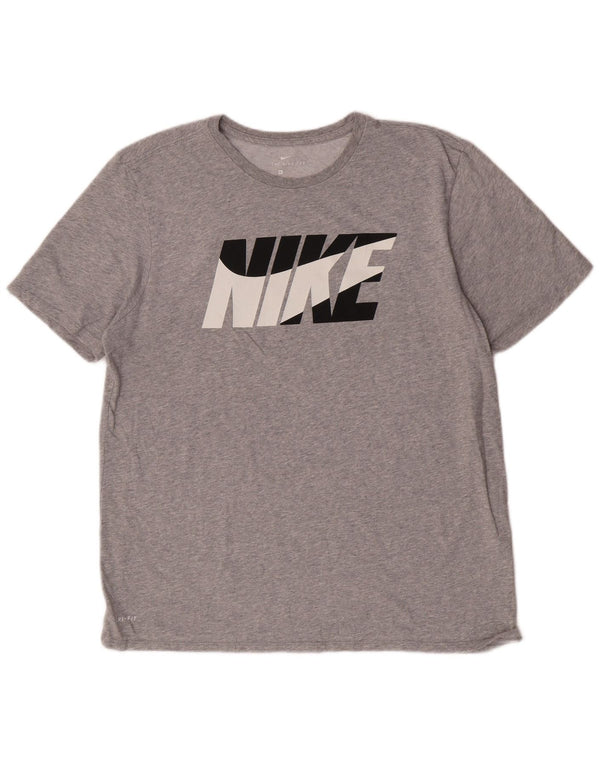 Camiseta masculina Nike Athletic Cut Graphic Top XL cinza manchado de algodão