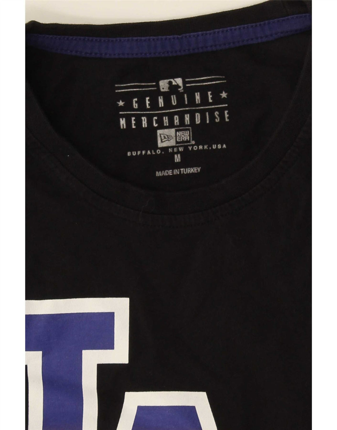 Camiseta gráfica feminina Genuine Merchandise Top UK 12 Médio Preto