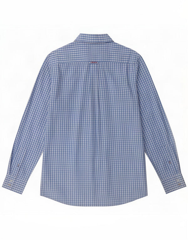 Crew Clothing Mens Classic Fit Shirt Médio Azul Gingham Algodão