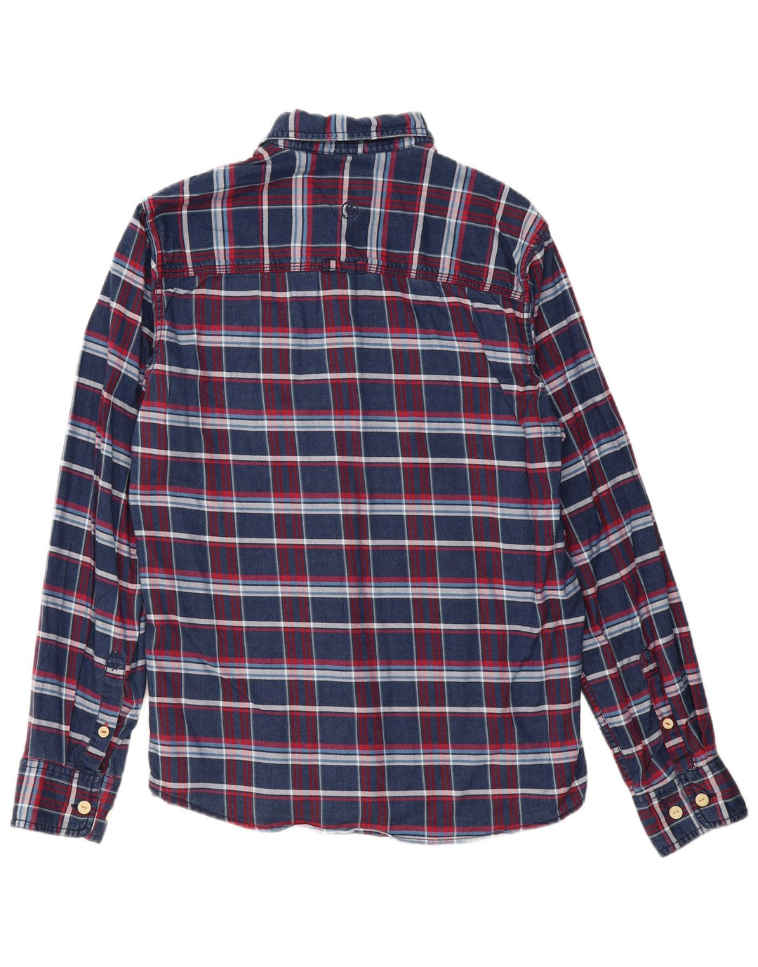 Camisa masculina de flanela Fat Face Classic Fit algodão xadrez azul marinho médio
