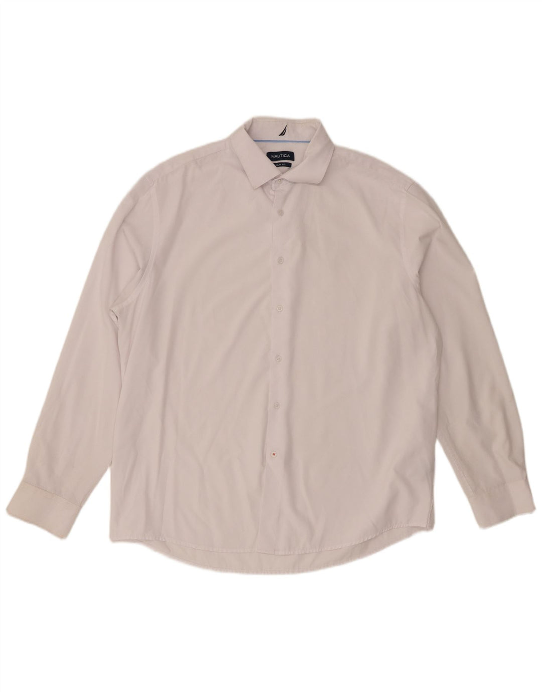 Camisa masculina Nautica Slim Fit tamanho 17 1/2 XL poliéster branco