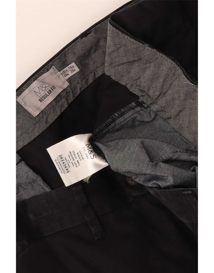 Shorts Chino Masculino Regular Fit da Marks & Spencer W48 4XL Algodão Preto