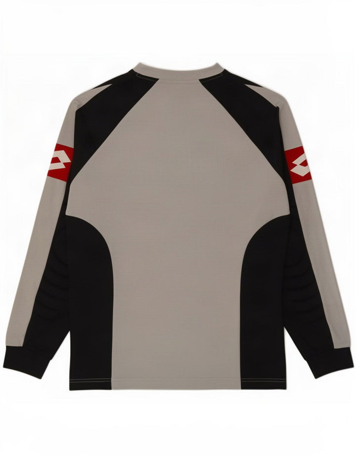 Lotto Mens Graphic Top Manga Longa Cinza Médio Colourblock Poliéster