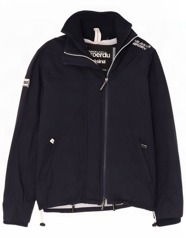 Superdry Mens Windcheater Rain Jacket UK 38 Medium Navy Blue Colourblock