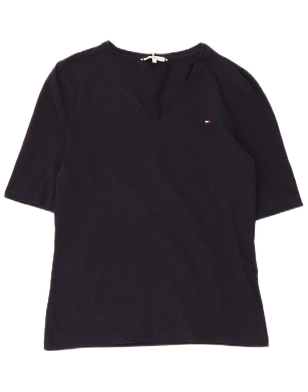 Camiseta feminina TOMMY HILFIGER UK 14 grande algodão azul marinho