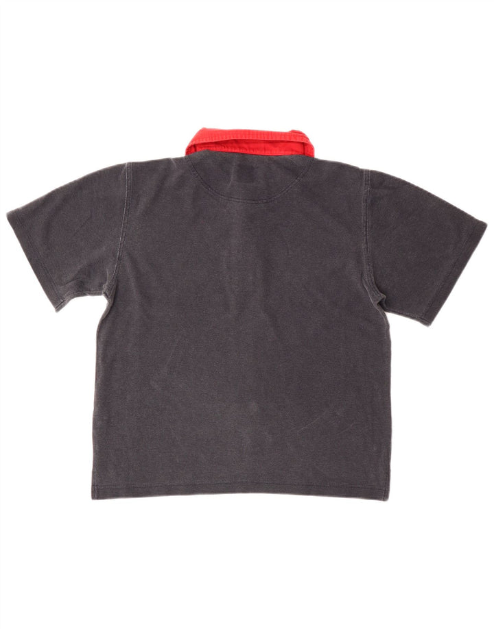 Camisa pólo Think Pink Boys 9-10 anos cinza algodão colorblock