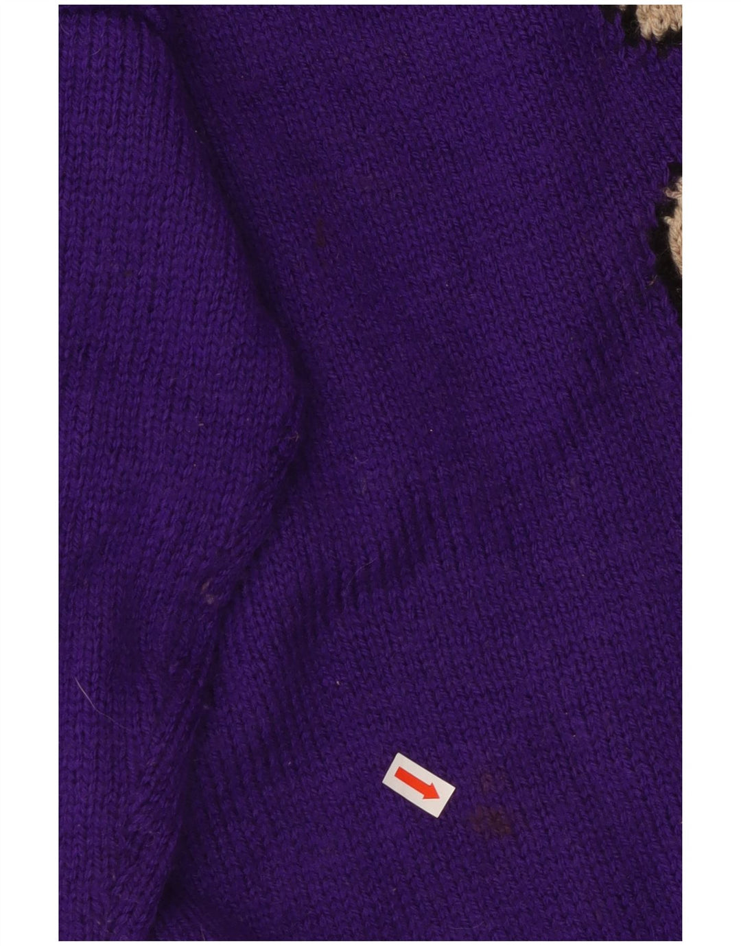 Suéter feminino VINTAGE com gola canoa e gola redonda Reino Unido 18 XL gato roxo
