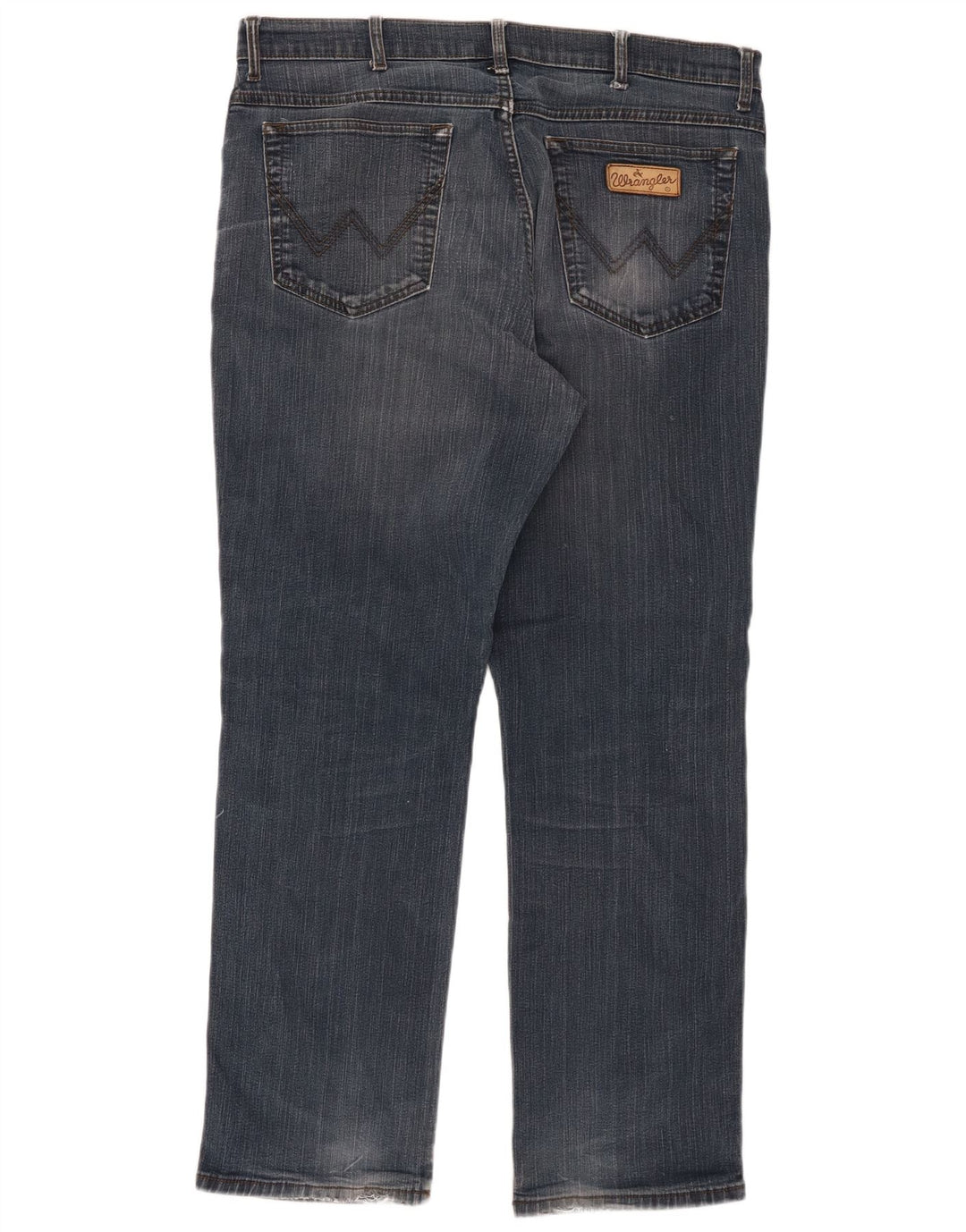 Wrangler Mens Straight Jeans W38 L32 Azul Marinho Algodão