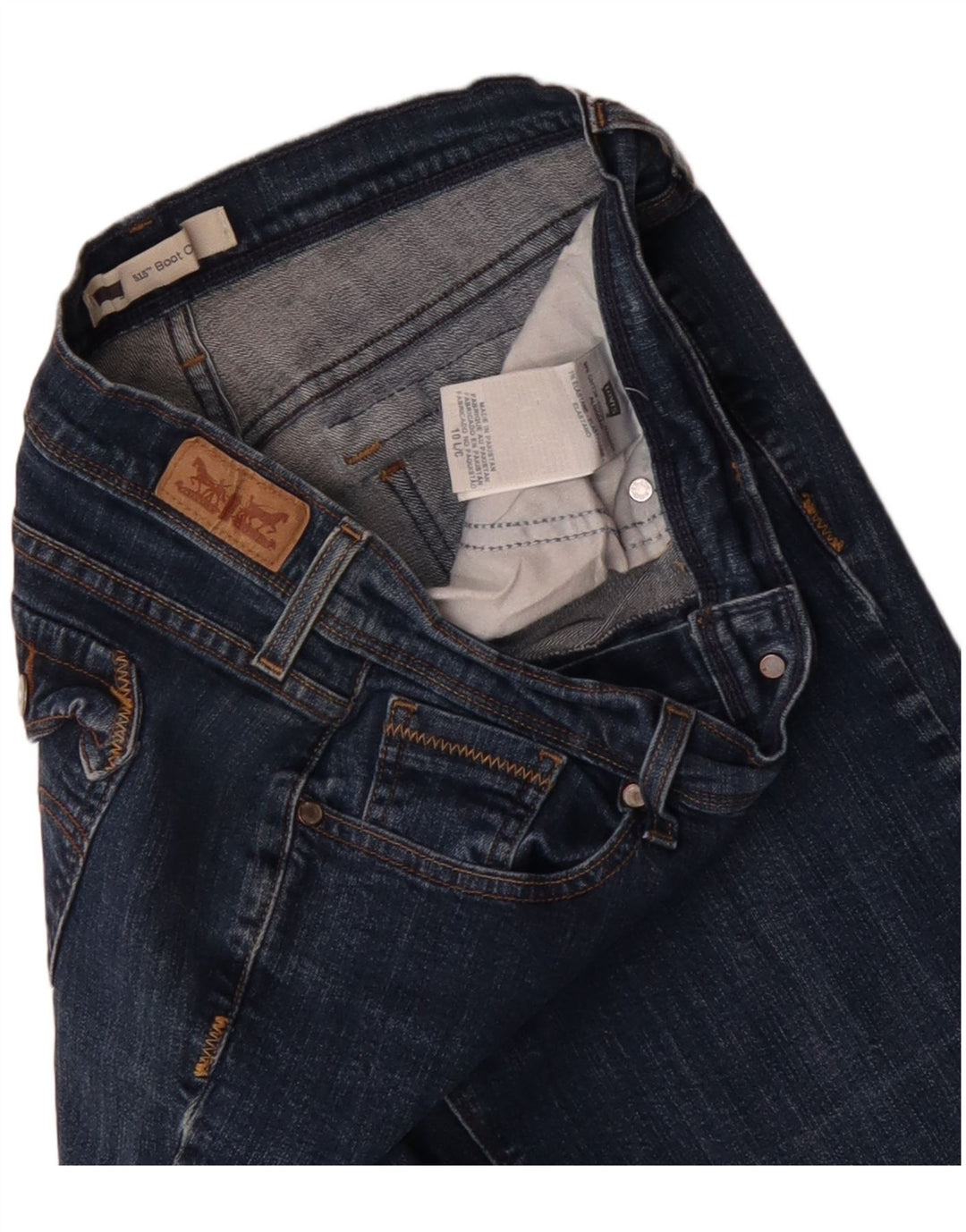 Levi's feminino 515 bootcut jeans US 10 grande W32 L32 algodão azul