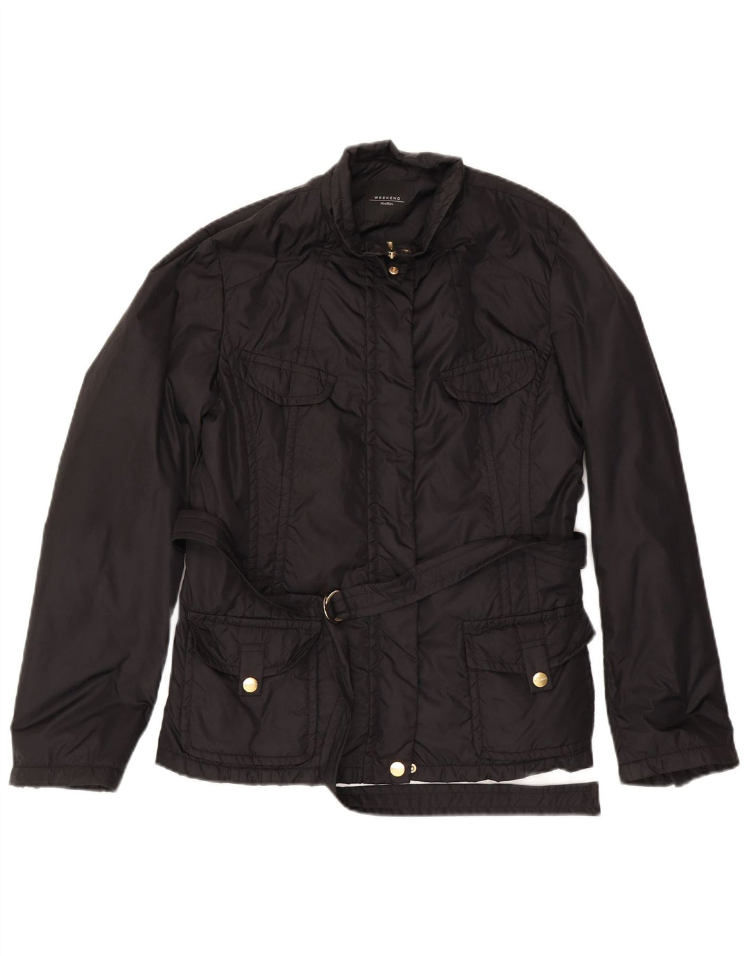 Jaqueta utilitária de fim de semana feminina Max Mara UK 18 XL preta poliamida