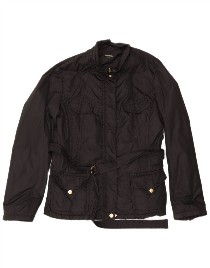 Jaqueta utilitária de fim de semana feminina Max Mara UK 18 XL preta poliamida