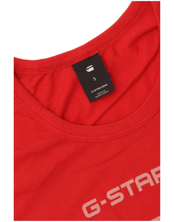 Camiseta feminina G-Star com estampa gráfica UK 10 pequena vermelha