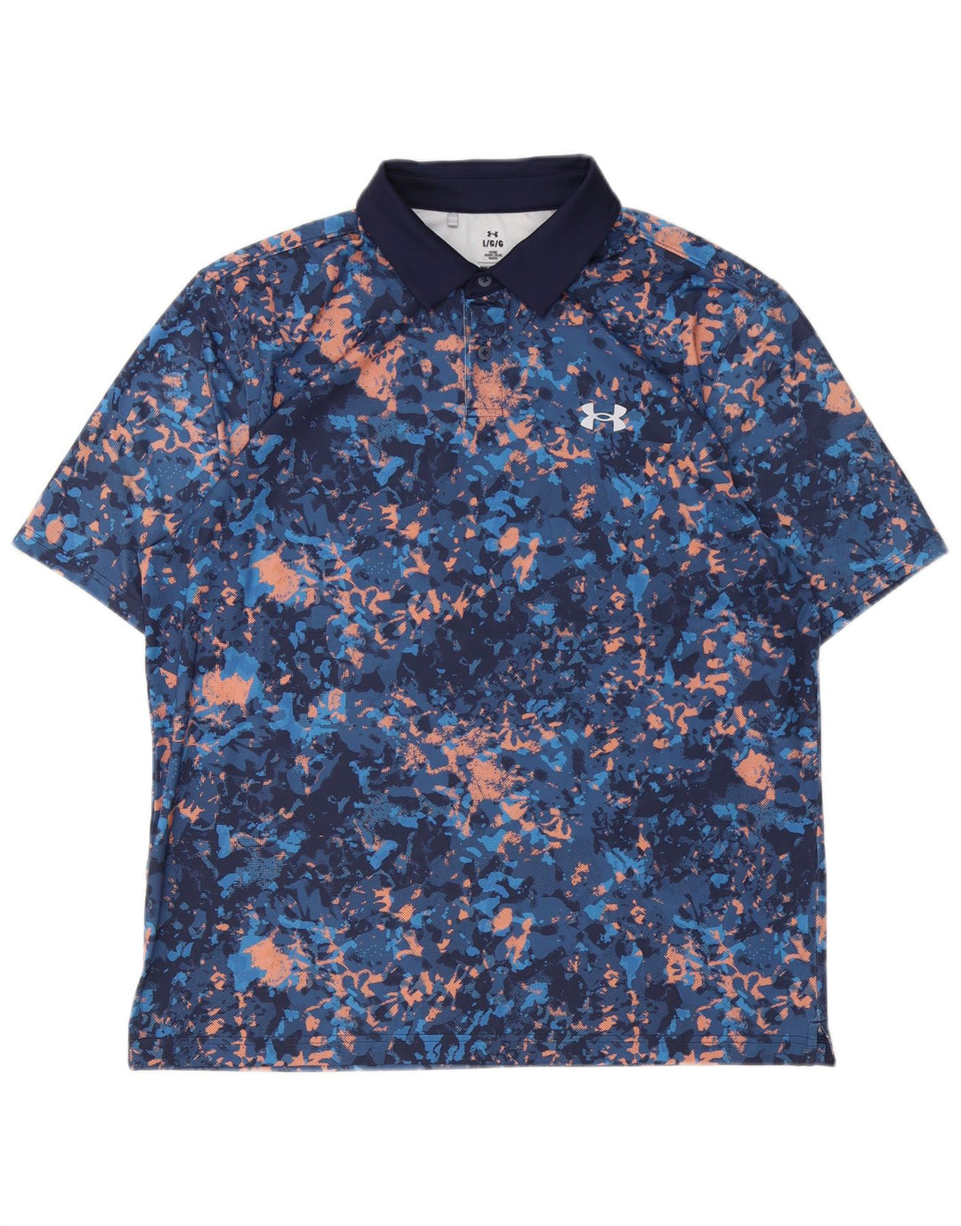 Camisa polo masculina Under Armour grande azul marinho tie-dye