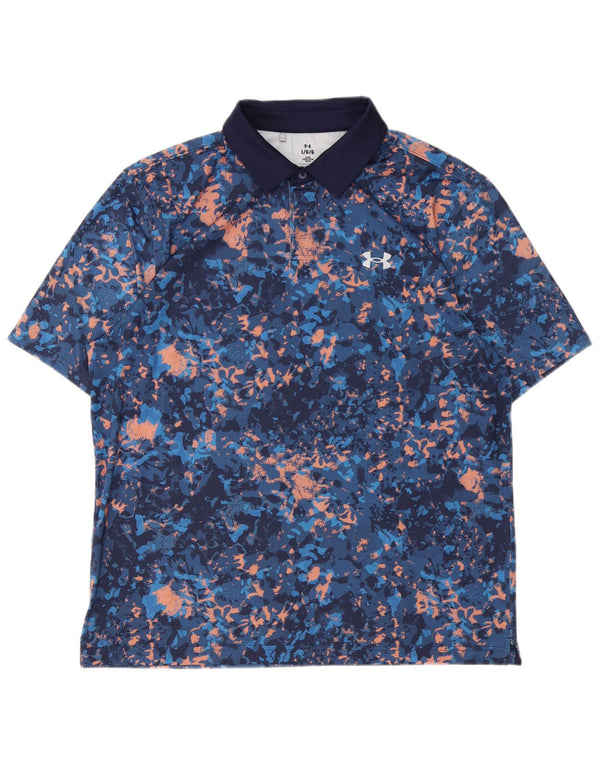 Camisa polo masculina Under Armour grande azul marinho tie-dye
