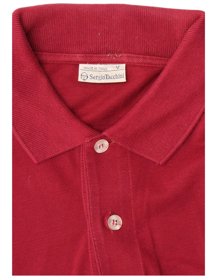 SERGIO TACCHINI Camisa polo masculina de manga comprida de algodão marrom médio