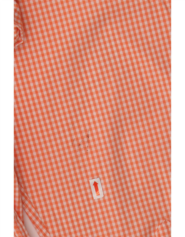 Camisa masculina Izod grande algodão guingão rosa