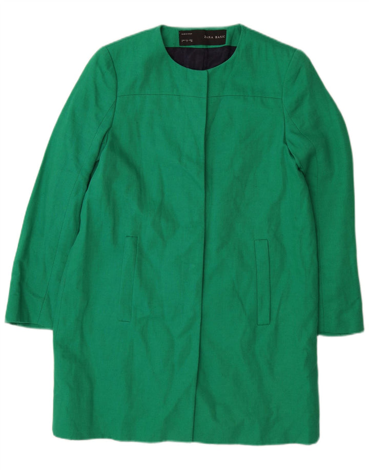 Sobretudo feminino Zara UK 10 pequeno algodão verde