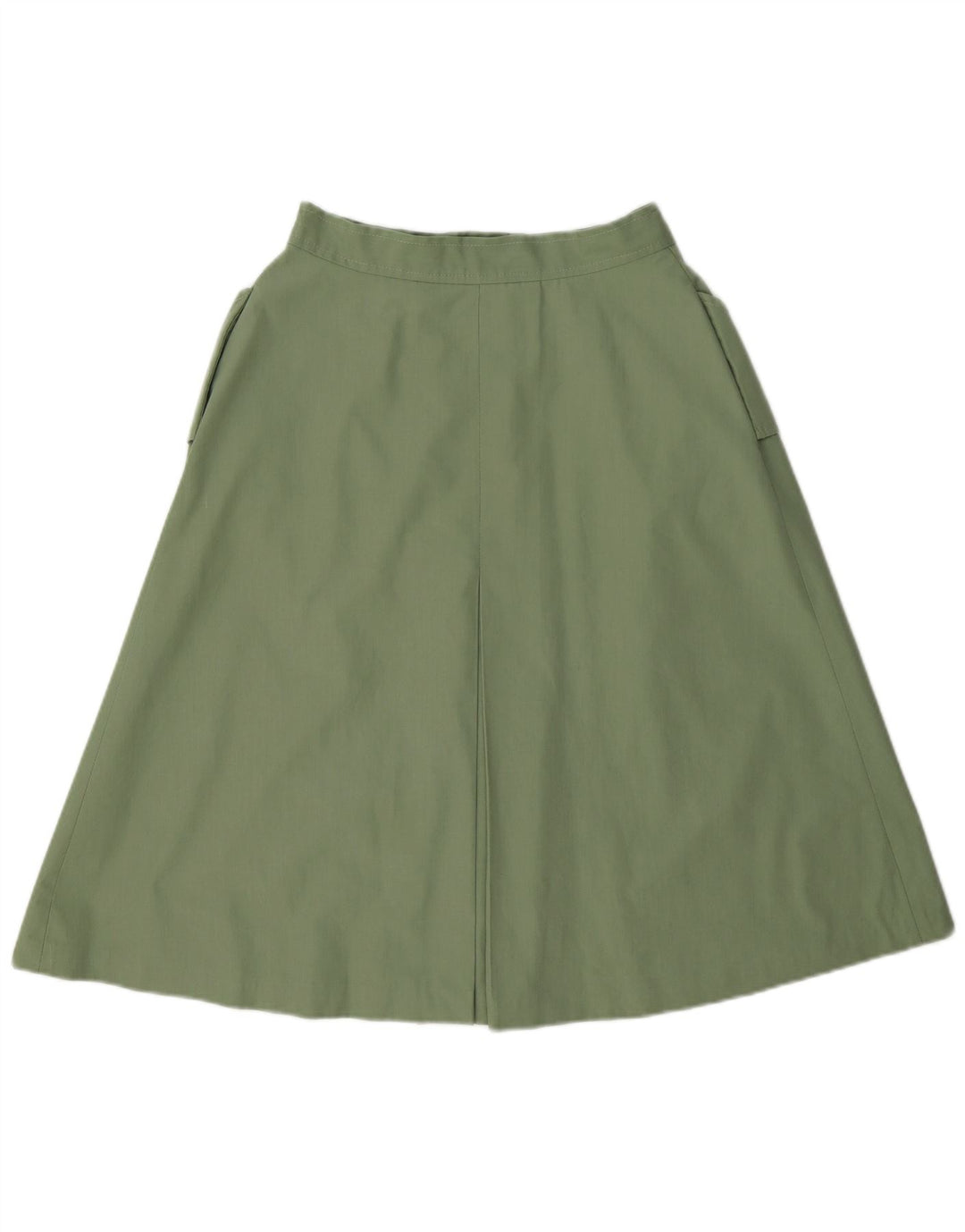 Saia feminina vintage evasê pequena W26 poliéster verde