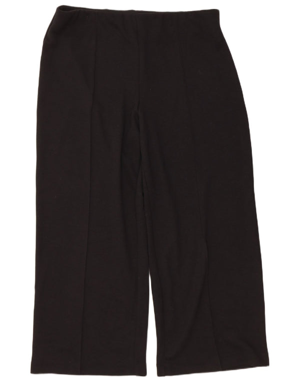 Calça casual feminina de perna larga Marks & Spencer Reino Unido 20 2XL W40 L30 preta