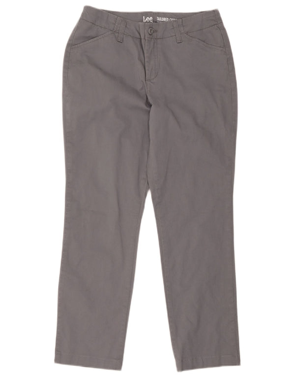 Lee Calça Chino Feminina Slim Straight US 4 Pequeno W30 L27 Cinza