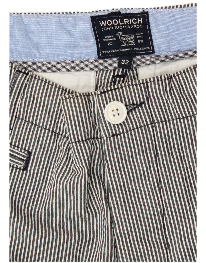 Shorts casuais masculinos Woolrich W32 algodão listrado cinza médio