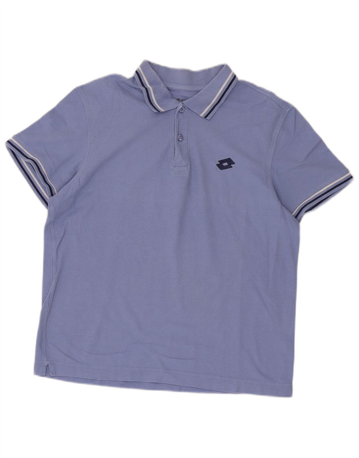 Camisa polo masculina Lotto pequena listrada azul