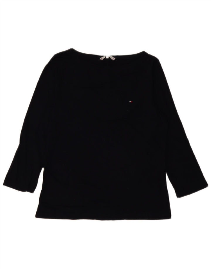 Tommy Hilfiger Top feminino manga 3/4 Reino Unido 10 pequeno azul marinho