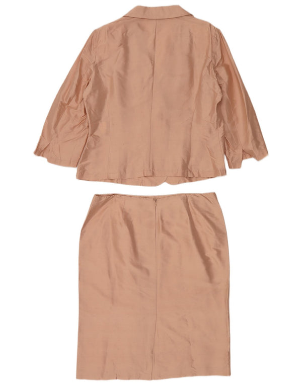 Conjunto de saia feminina Momenti com 2 botões e manga 3/4 IT 48/50 XL W32 rosa