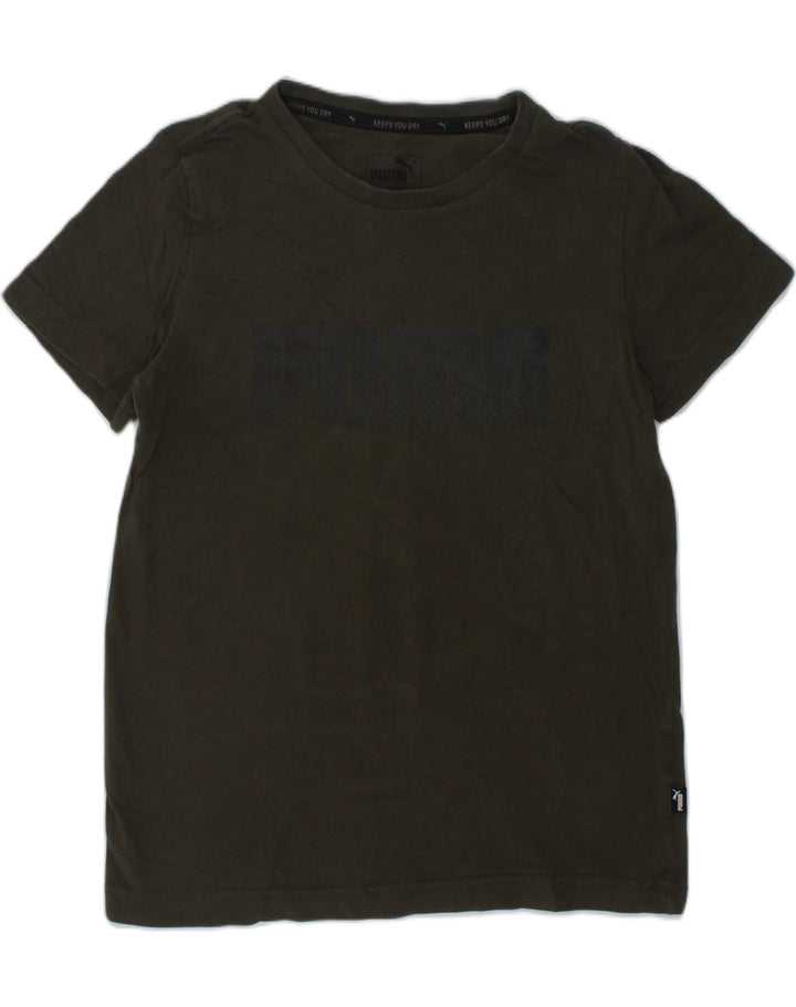 PUMA Boys Graphic T-Shirt Top 9-10 Years Khaki | Vintage Puma | Thrift | Second-Hand Puma | Used Clothing | Messina Hembry 