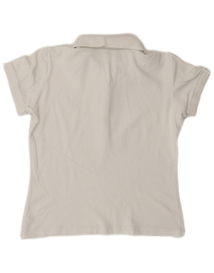 Camisa polo feminina Fred Perry UK 12 algodão branco médio