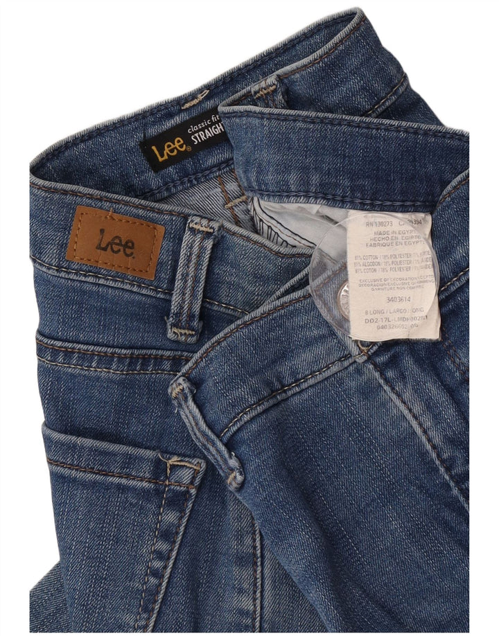 Lee Womens Classic Fit Straight Jeans US 8 Médio W28 L32 Azul Algodão