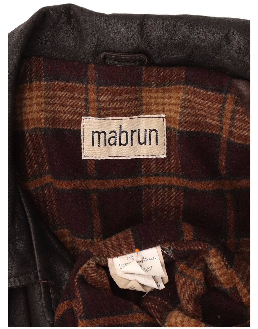 Casaco feminino de couro superdimensionado MABRUN IT 50 XL couro marrom