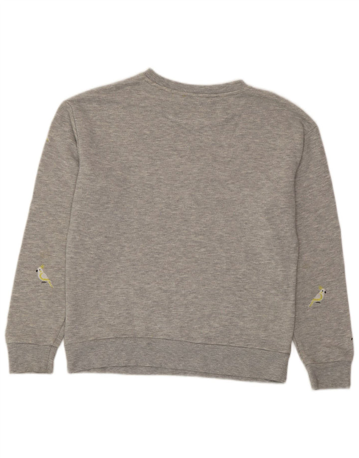 Suéter gráfico feminino Marks & Spencer Reino Unido 10 pequeno cinza poliéster