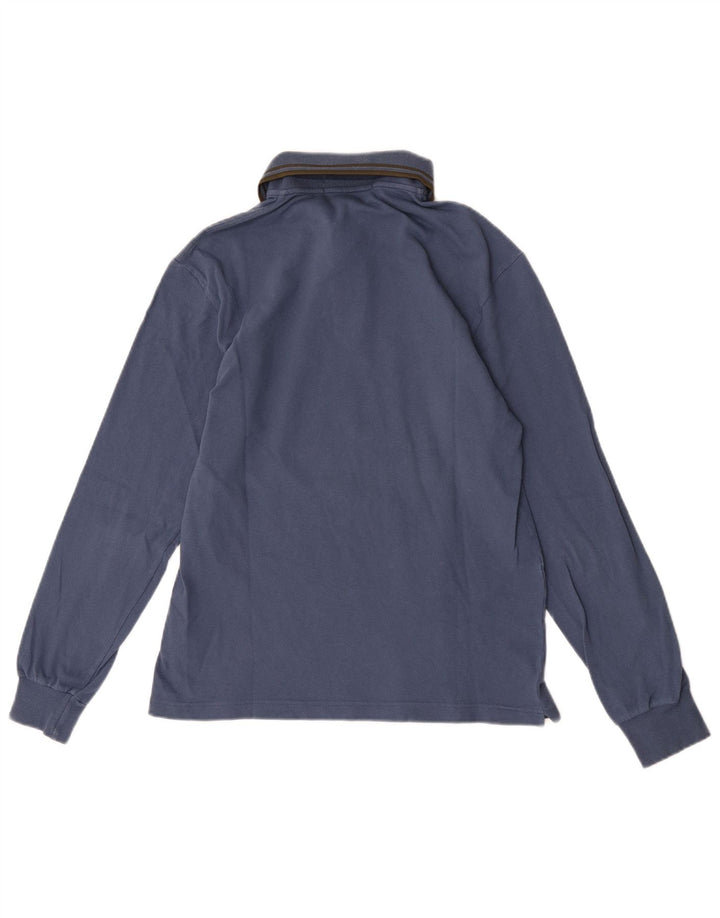 Camisa polo masculina leve e elástica de manga comprida Fred Perry pequena azul marinho