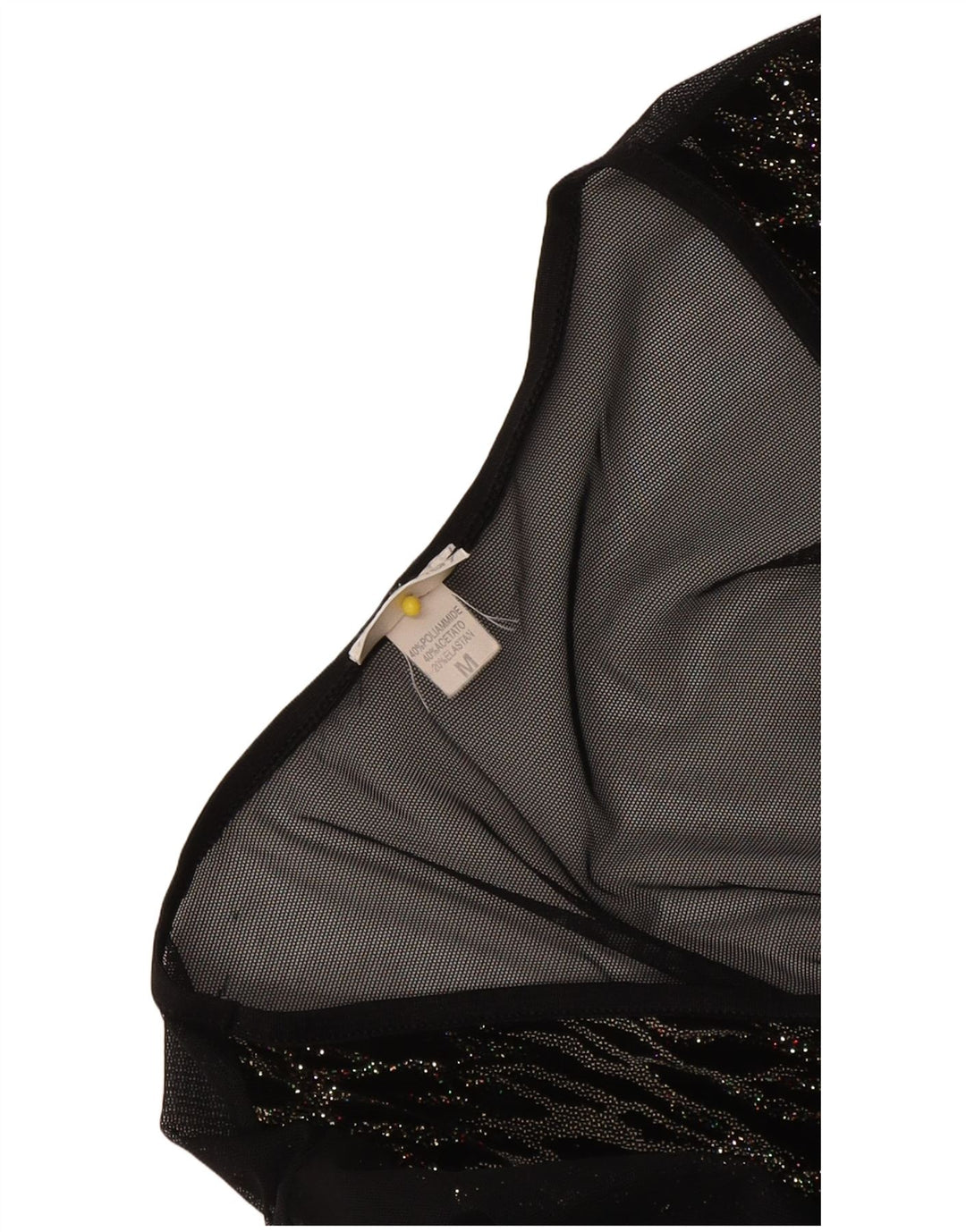 Yamamay blusa feminina transparente de manga comprida UK 12 listrada preta média
