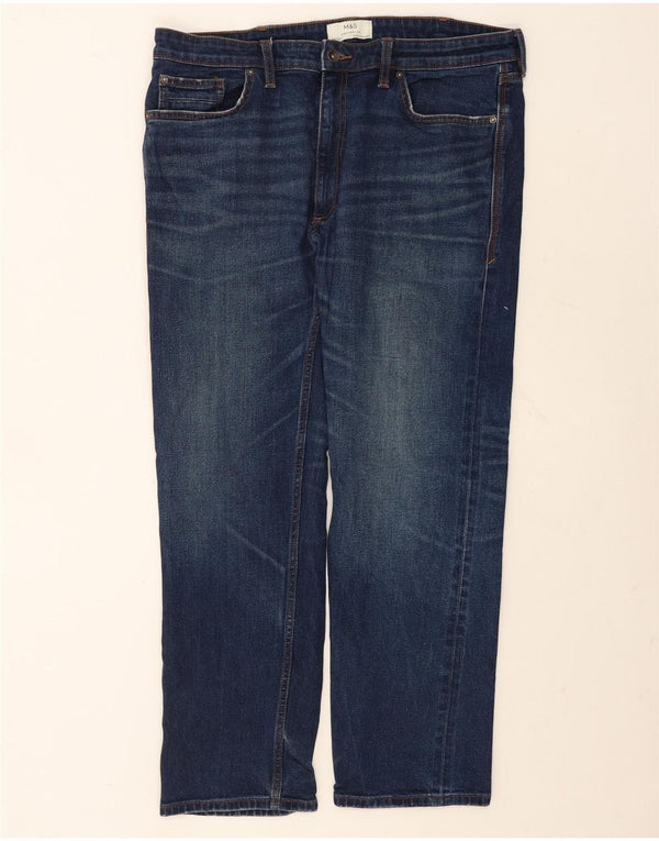 Calças Jeans Reta Masculinas Marks & Spencer W38 L31 Azul Algodão