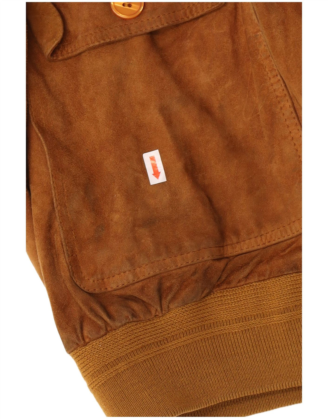 Jaqueta bomber masculina vintage de camurça IT 50 couro bege grande