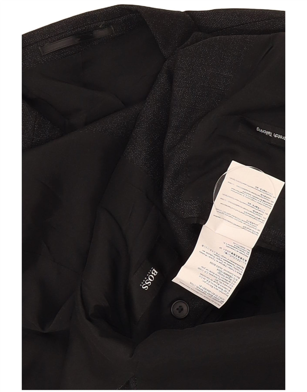 Jaqueta blazer masculina de 2 botões Hugo Boss Reino Unido 50 grande lã virgem preta