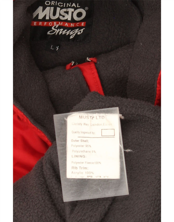 Jaqueta corta-vento masculina Musto com capuz Reino Unido 40 poliéster vermelho grande