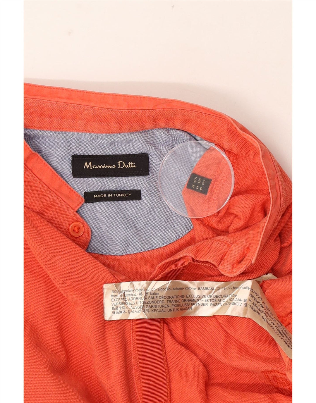 Camisa polo masculina Massimo Dutti algodão laranja médio