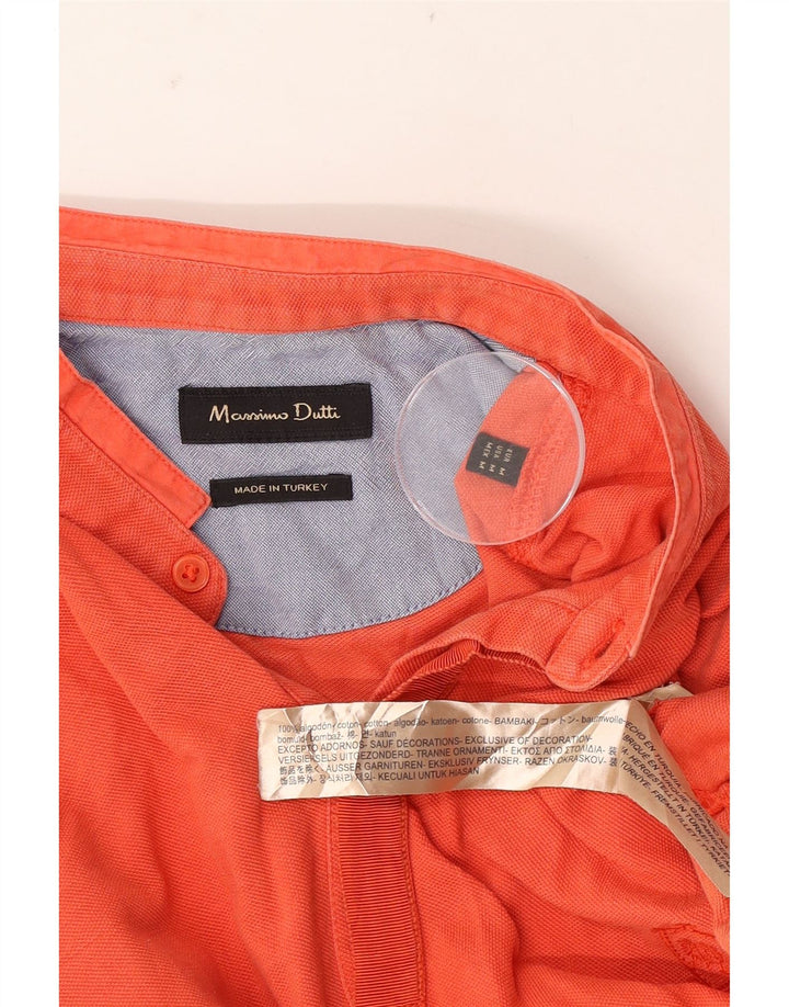 Camisa polo masculina Massimo Dutti algodão laranja médio