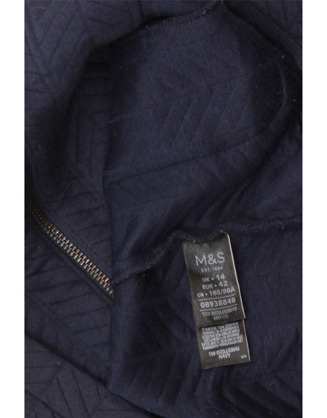 Jaqueta Blazer Feminina Marks & Spencer UK 14 Poliéster Azul Marinho Médio