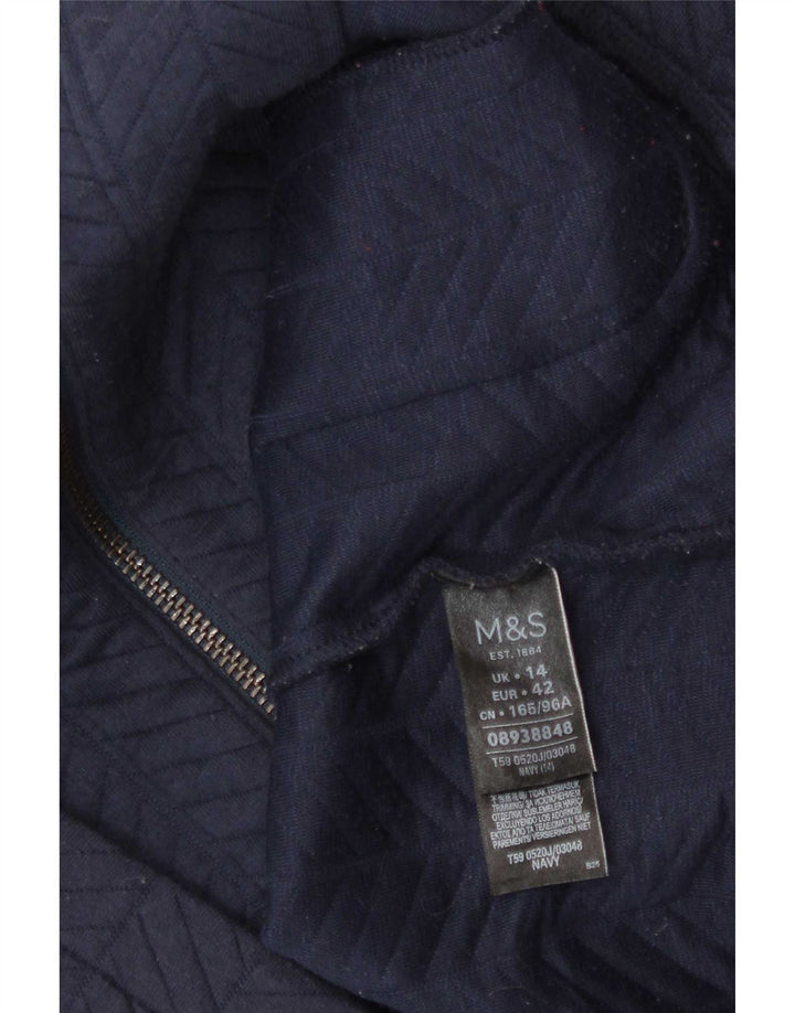 Jaqueta Blazer Feminina Marks & Spencer UK 14 Poliéster Azul Marinho Médio