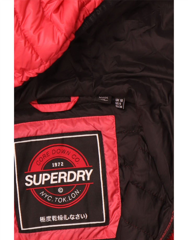 Jaqueta acolchoada com capuz feminina SUPERDRY UK 10 pequena rosa