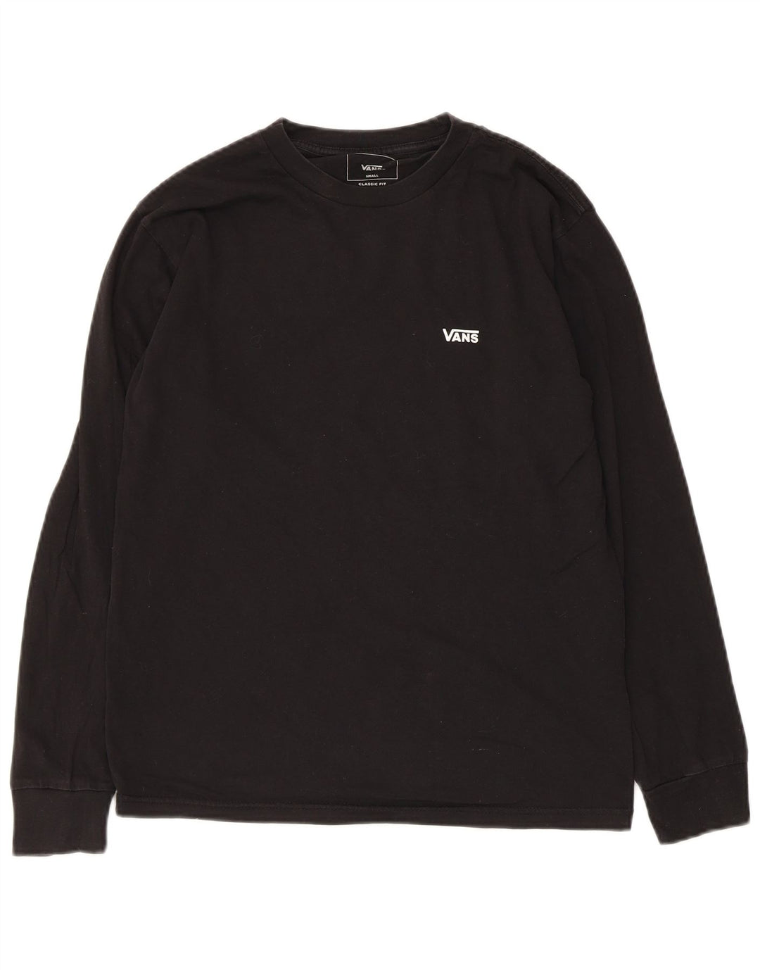 Vans Masculino Classic Fit Top Manga Longa Pequeno Algodão Preto