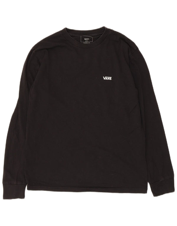 Vans Masculino Classic Fit Top Manga Longa Pequeno Algodão Preto