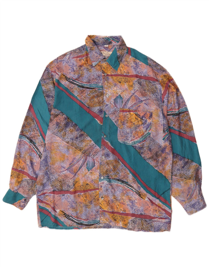 Angelo Litrico Camisa masculina com estampa abstrata tamanho 41/42 grande multicolorida