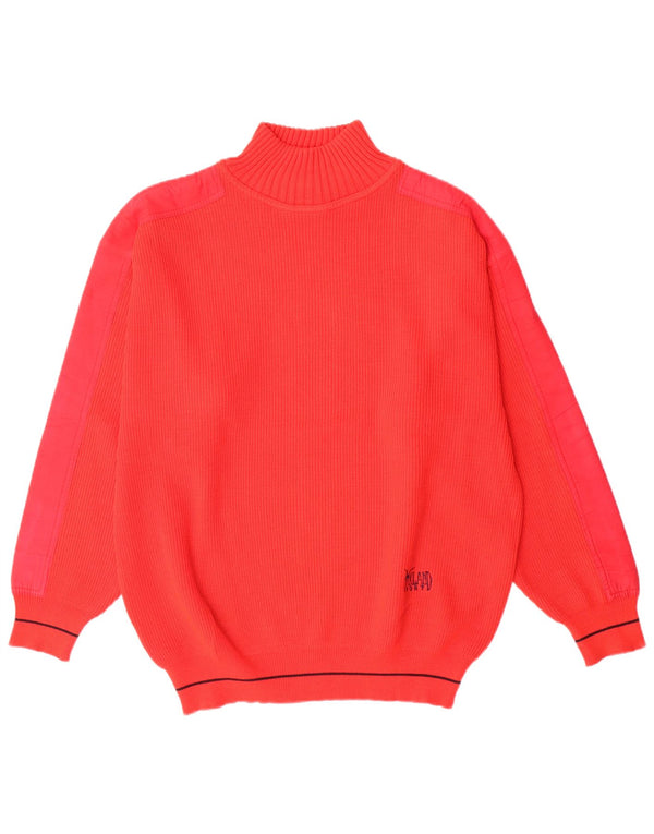 Vintage Mens Turtle Neck Jumper Sweater IT 50 Medium Red Wool